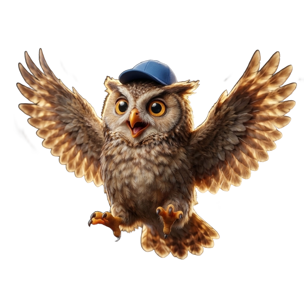 Jesse the owl celebrating